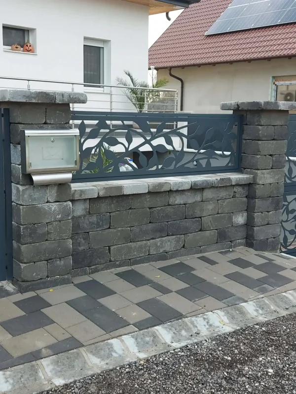 Gondozásmentes kerítés, lézervágott kerítés, acél lézervágott panel természet modern kerítés ötletek, alu kerítés, lézervágott kerítés panel