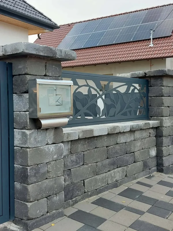 Gondozásmentes kerítés lézervágott kerítés acél panel természet mintával